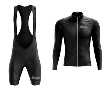 Uniforme Ciclismo Fit Corto con Tirantas - Black Pro Manga Larga